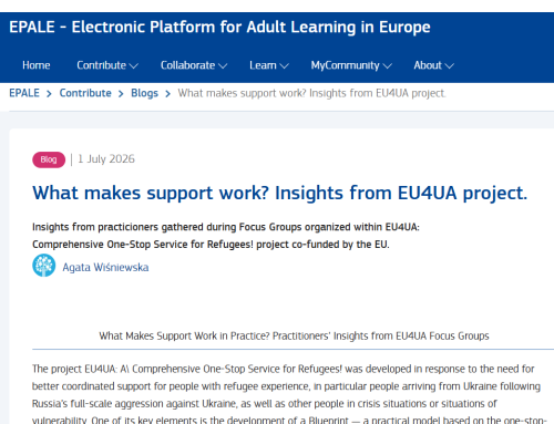 What makes support work in practice? EU4UA insights shared on EPALE